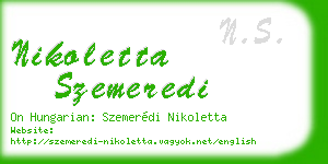nikoletta szemeredi business card