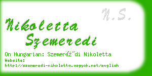 nikoletta szemeredi business card